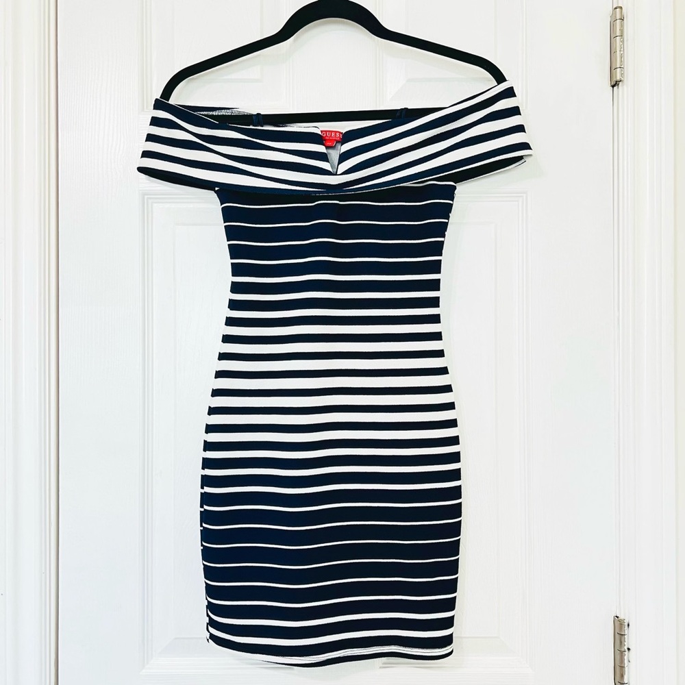 NWOT Guess Marine Stripe Bodycon Dress